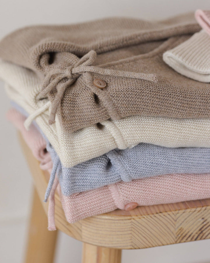 Wrap Knit Footie || Heathered Mocha