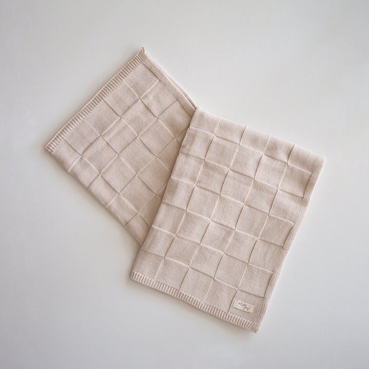 Organic Checkered Knit Blanket