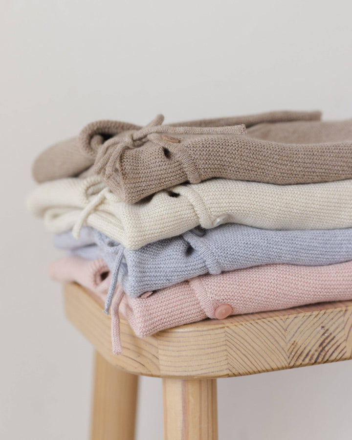 Wrap Knit Footie || Heathered Mocha
