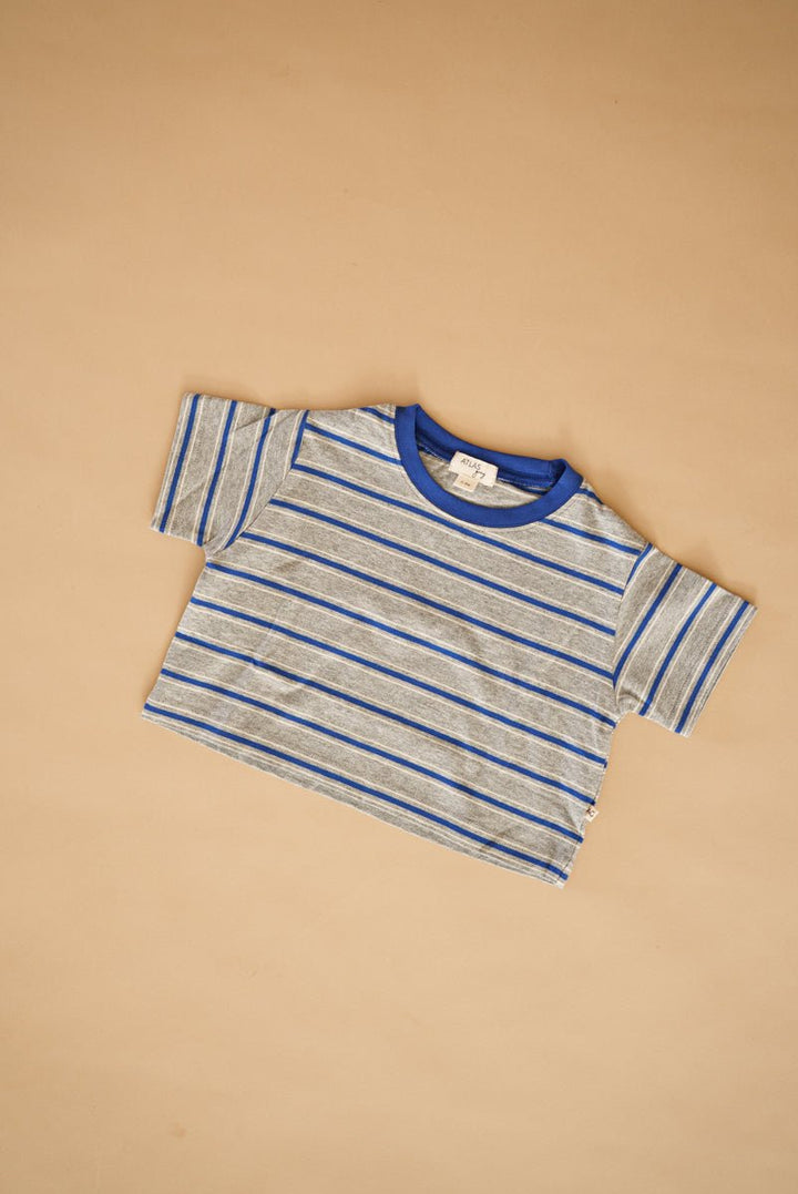 Adult Oversized T-Shirt - Blueberry Stripe - shopatlasgrey