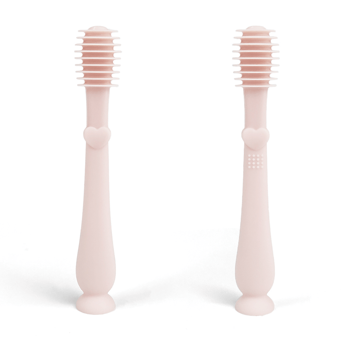 Baby Finger Toothbrush & Tongue Cleaner Oral Set 3m+ (Blush) - shopatlasgrey