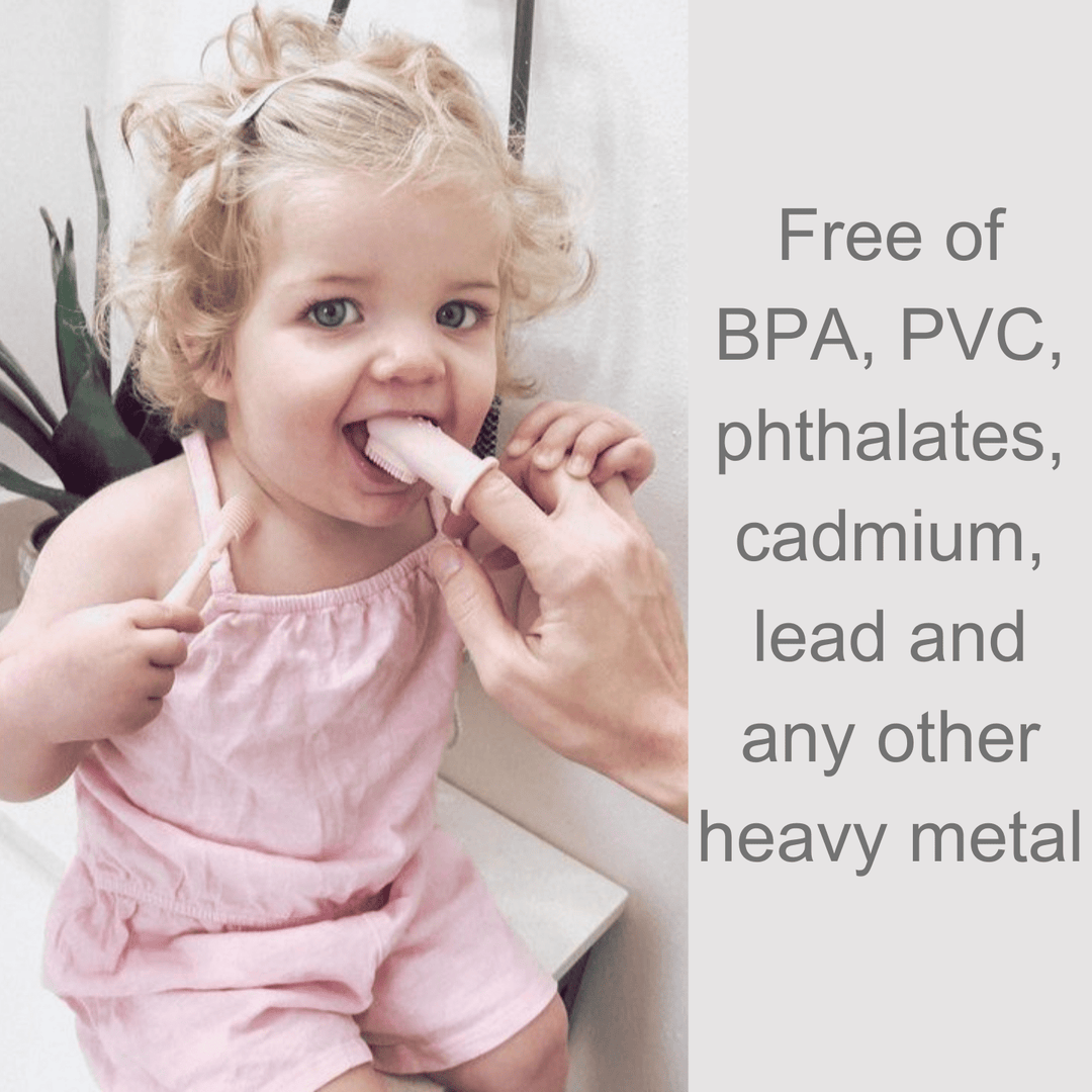 Baby Finger Toothbrush & Tongue Cleaner Oral Set 3m+ (Blush) - shopatlasgrey