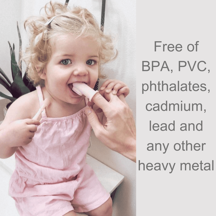 Baby Finger Toothbrush & Tongue Cleaner Oral Set 3m+ (Ivory) - shopatlasgrey