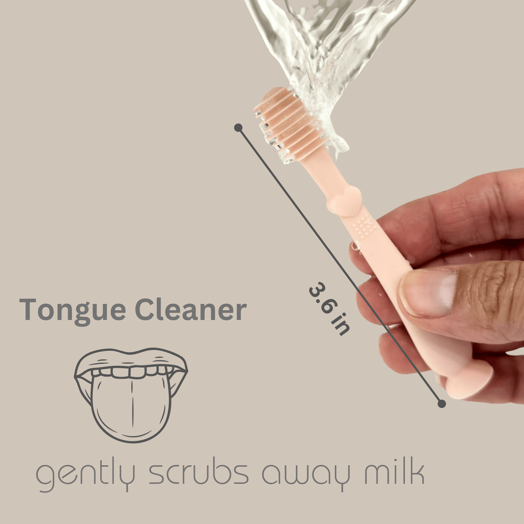 Baby Finger Toothbrush & Tongue Cleaner Oral Set 3m+ (Ivory) - shopatlasgrey