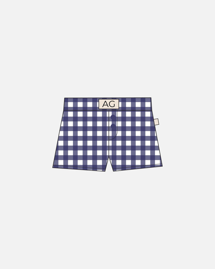 Boxer Short - Navy Gingham - shopatlasgrey
