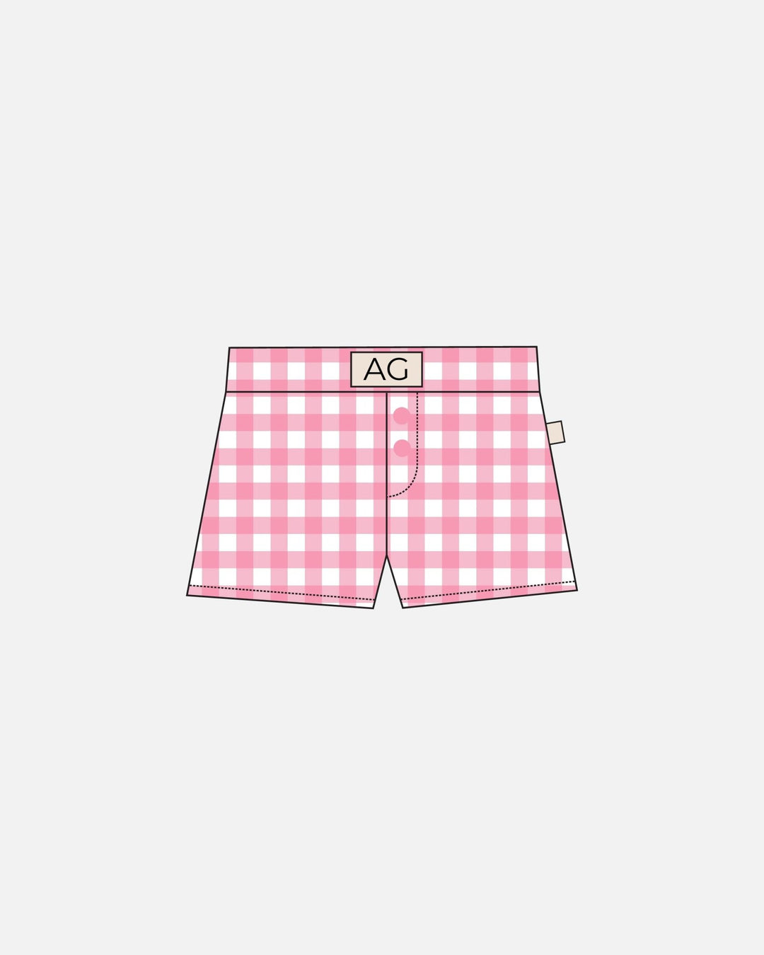 Boxer Short - Pink Gingham - shopatlasgrey