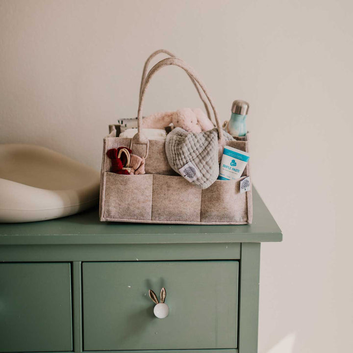 Diaper Caddy in Oatmeal - shopatlasgrey