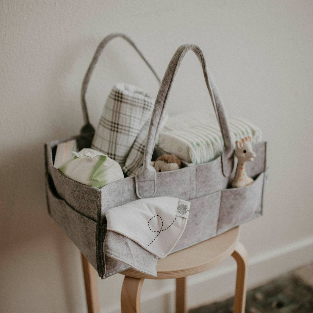 Diaper Caddy in White - shopatlasgrey