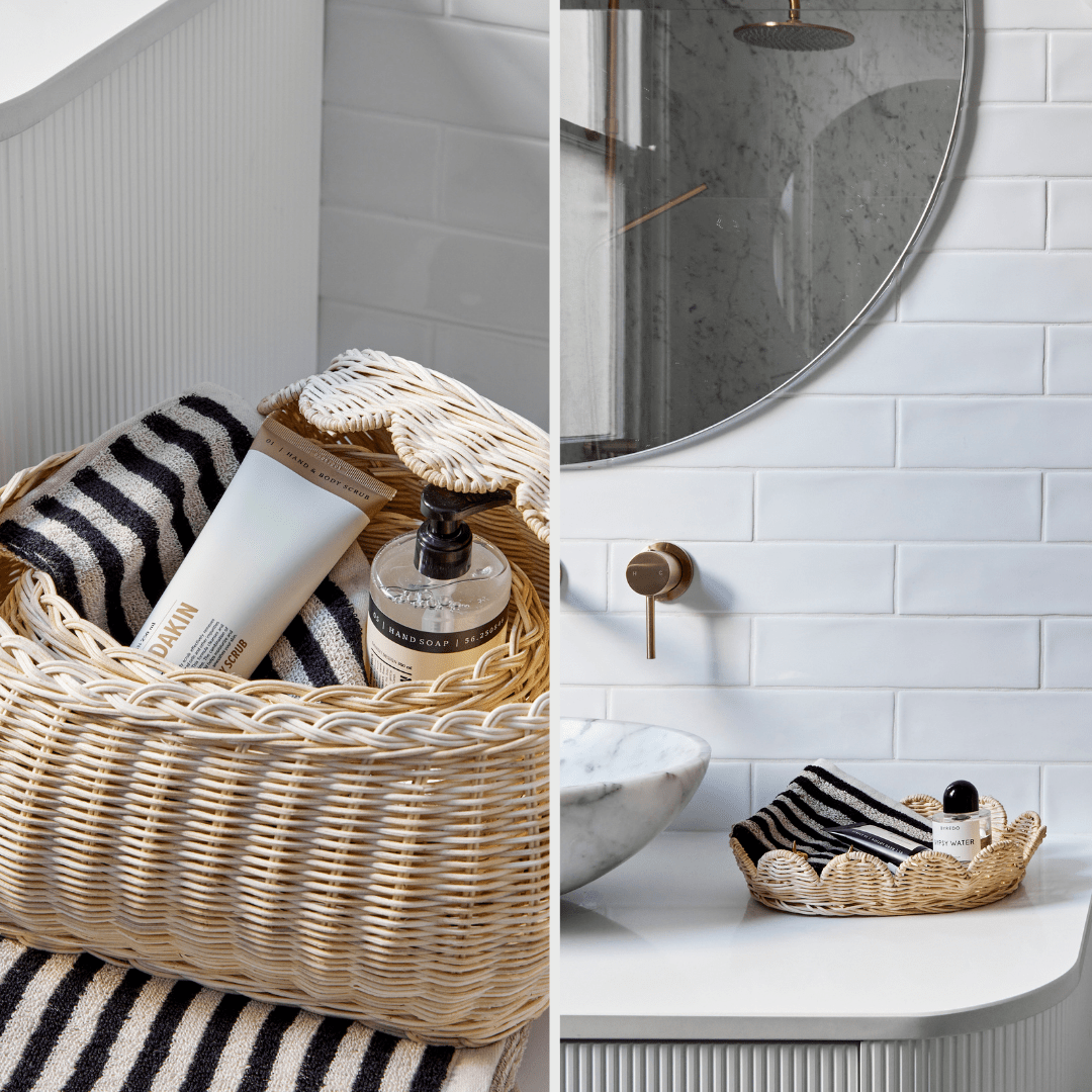 Flora Rattan Scallop Basket Set - shopatlasgrey