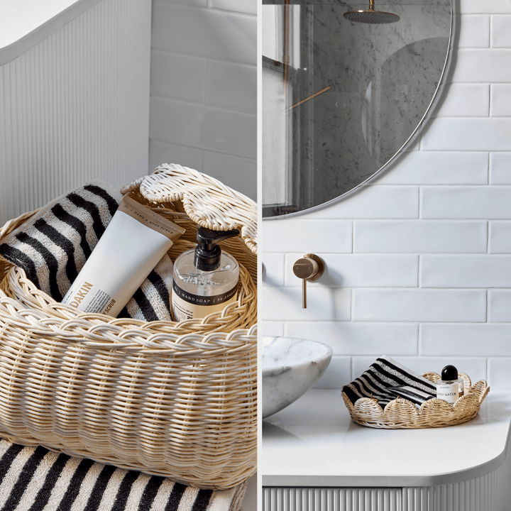 Flora Rattan Scallop Basket Set - shopatlasgrey