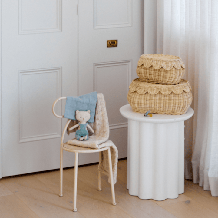 Flora Rattan Scallop Basket Set - shopatlasgrey