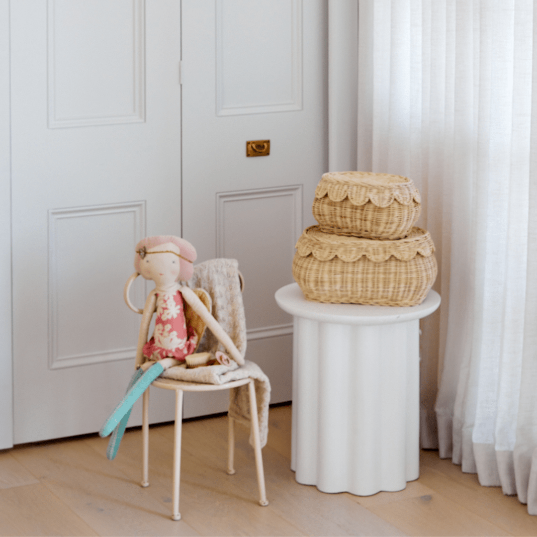 Flora Rattan Scallop Basket Set - shopatlasgrey