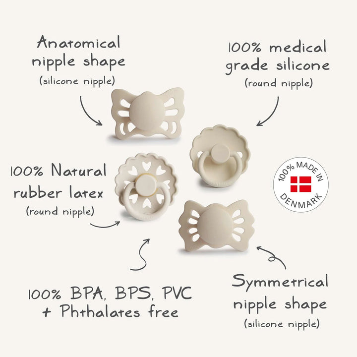 FRIGG Baby's First Pacifier Floral Heart - 4PK - shopatlasgrey