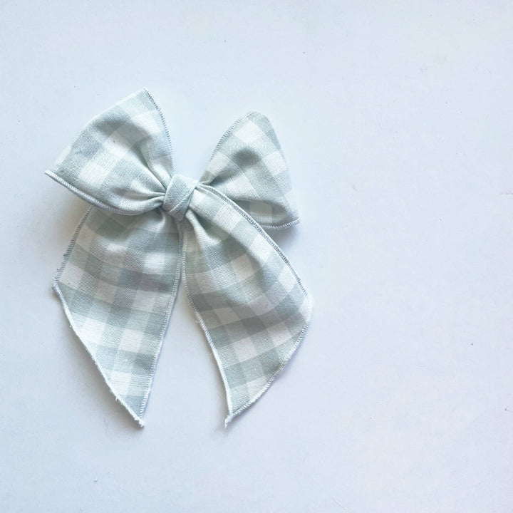 Mint Green Gingham Elle Bow - shopatlasgrey