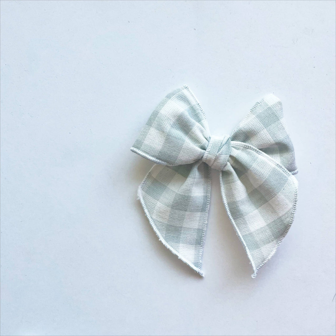Mint Green Gingham Elle Bow - shopatlasgrey
