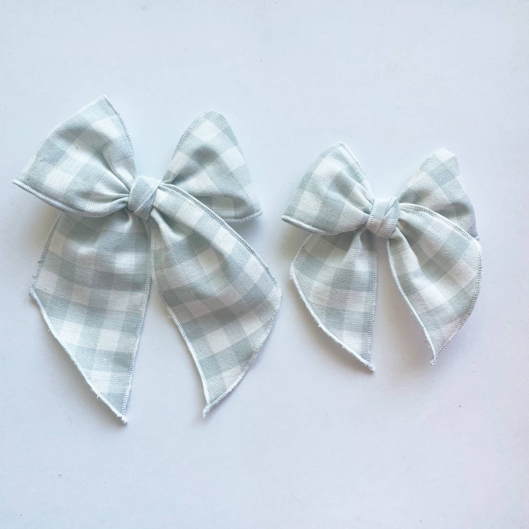 Mint Green Gingham Elle Bow - shopatlasgrey