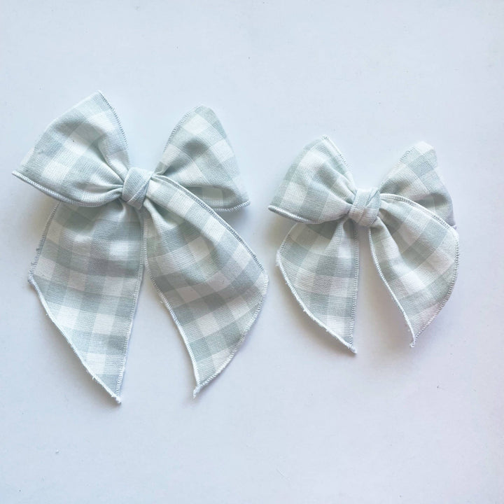Mint Green Gingham Elle Bow - shopatlasgrey