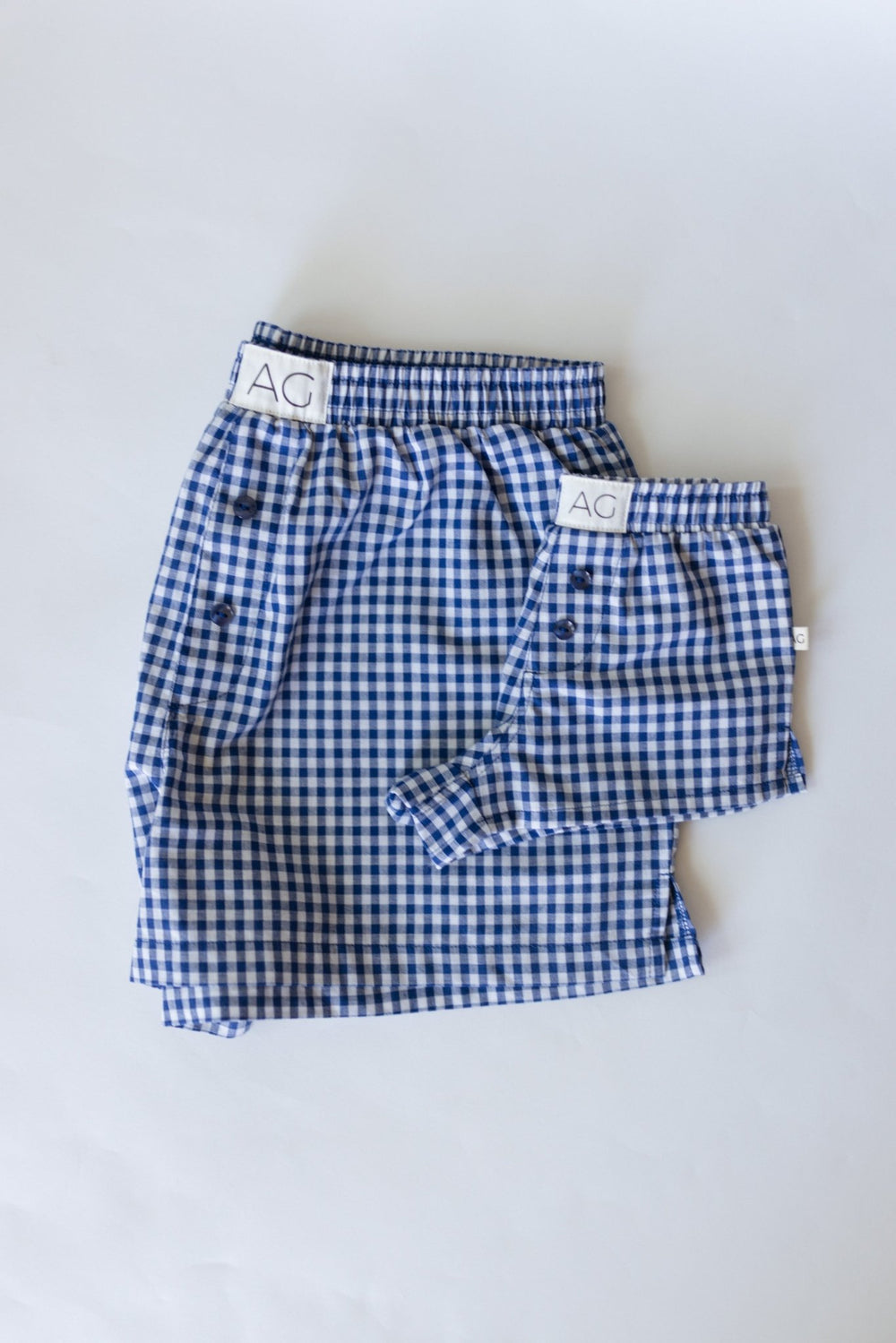 Moms Boxer Short - Navy Gingham - shopatlasgrey