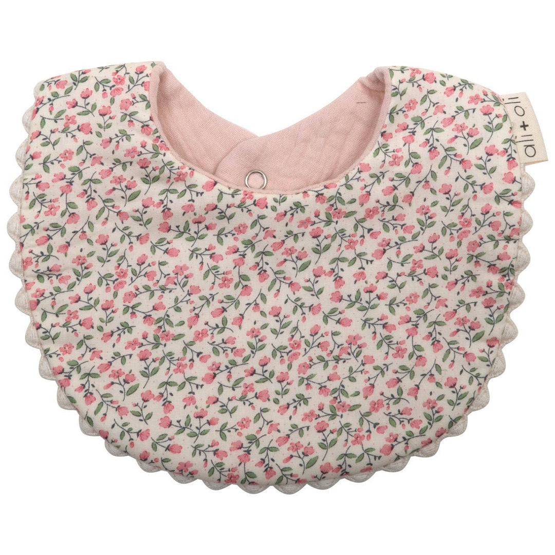 Muslin Cotton Baby Bib Double Sided (Pink/Flowers) - shopatlasgrey