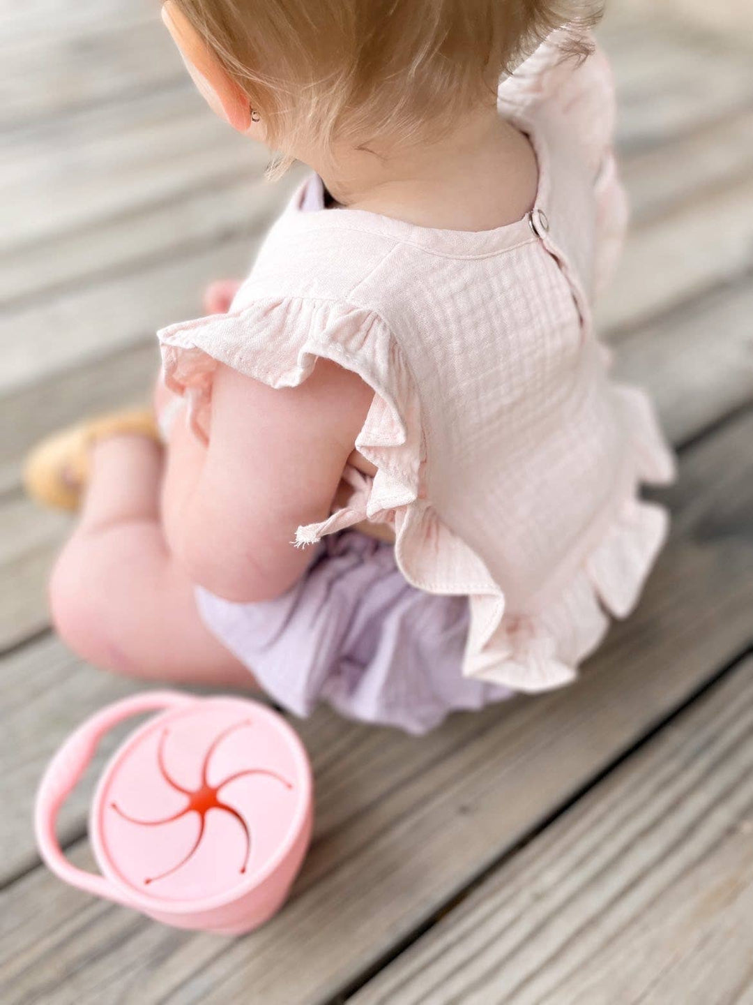 Muslin Cotton Ruffle Baby Bib (Pink) - shopatlasgrey