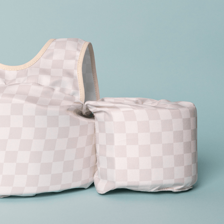 Neutral Checkered Kids Float - shopatlasgrey