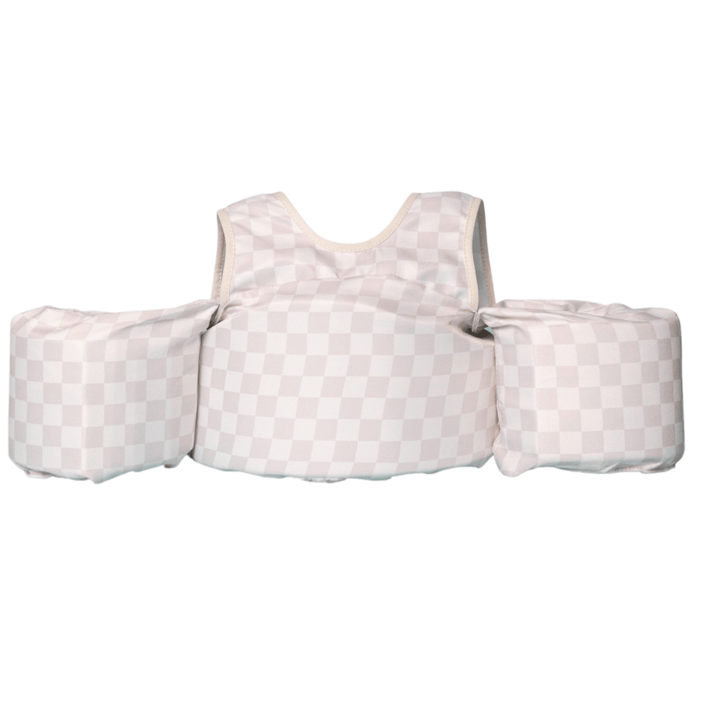 Neutral Checkered Kids Float - shopatlasgrey