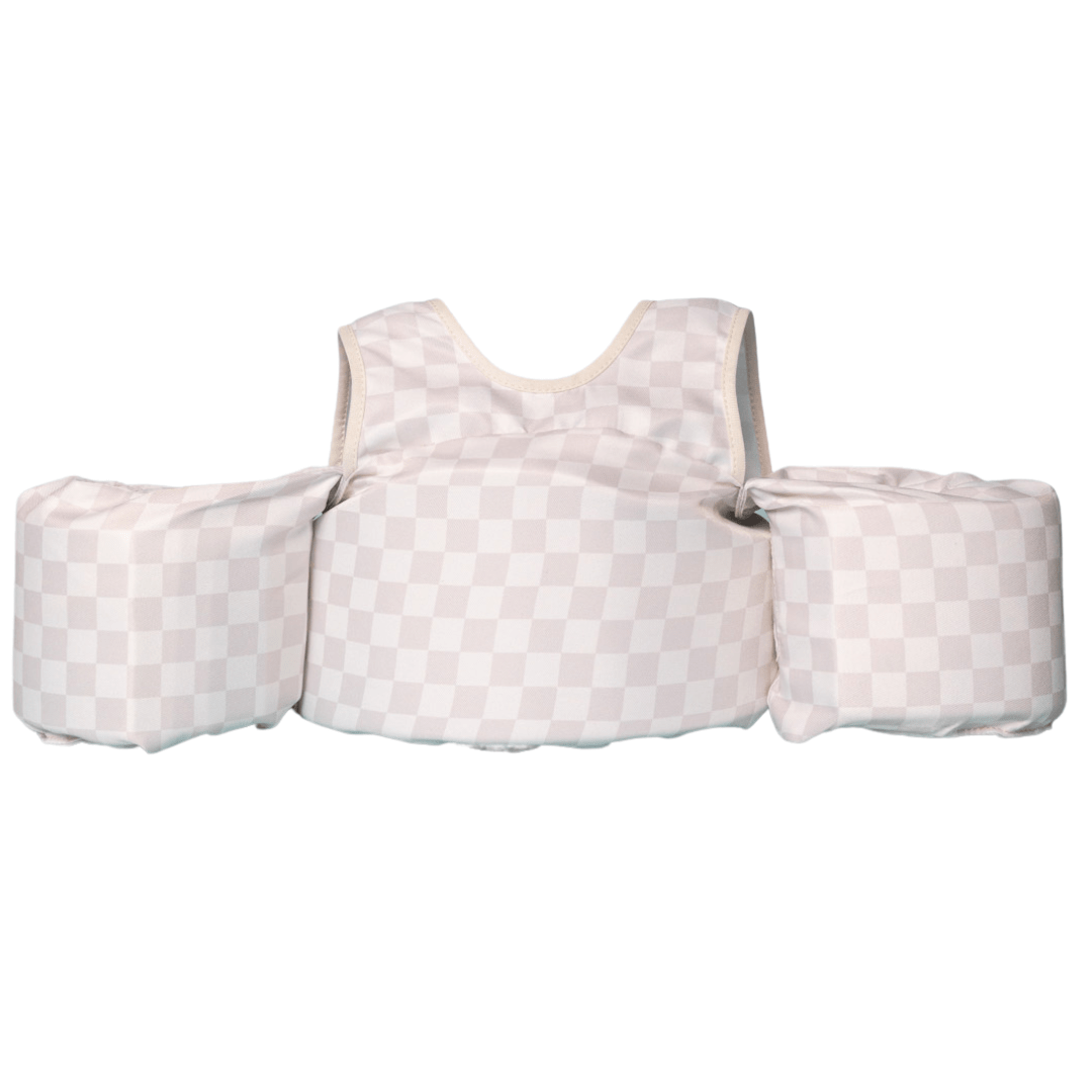 Neutral Checkered Kids Float - shopatlasgrey
