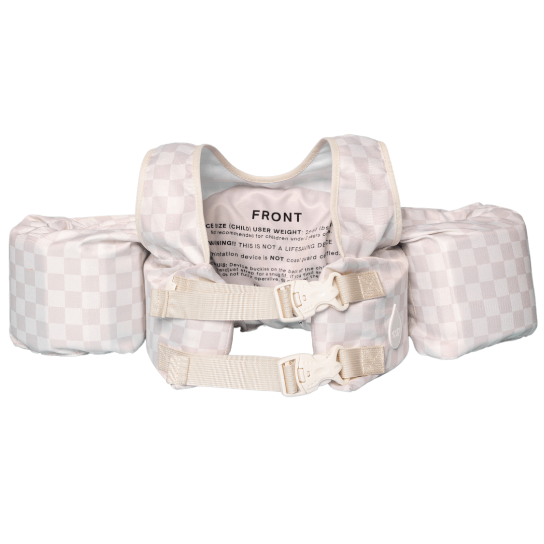 Neutral Checkered Kids Float - shopatlasgrey