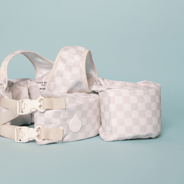 Neutral Checkered Kids Float - shopatlasgrey