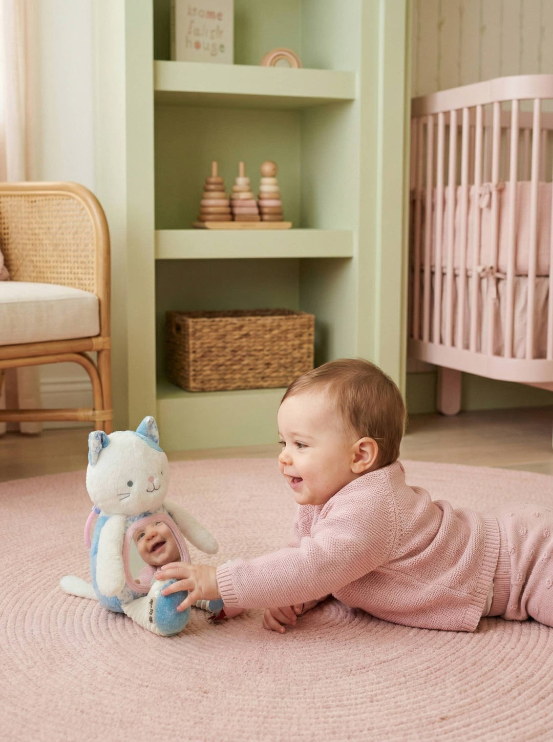 *NEW* Itzy Bitzy Mirror™ Sensory Tummy Time Mirror - Kitty - shopatlasgrey