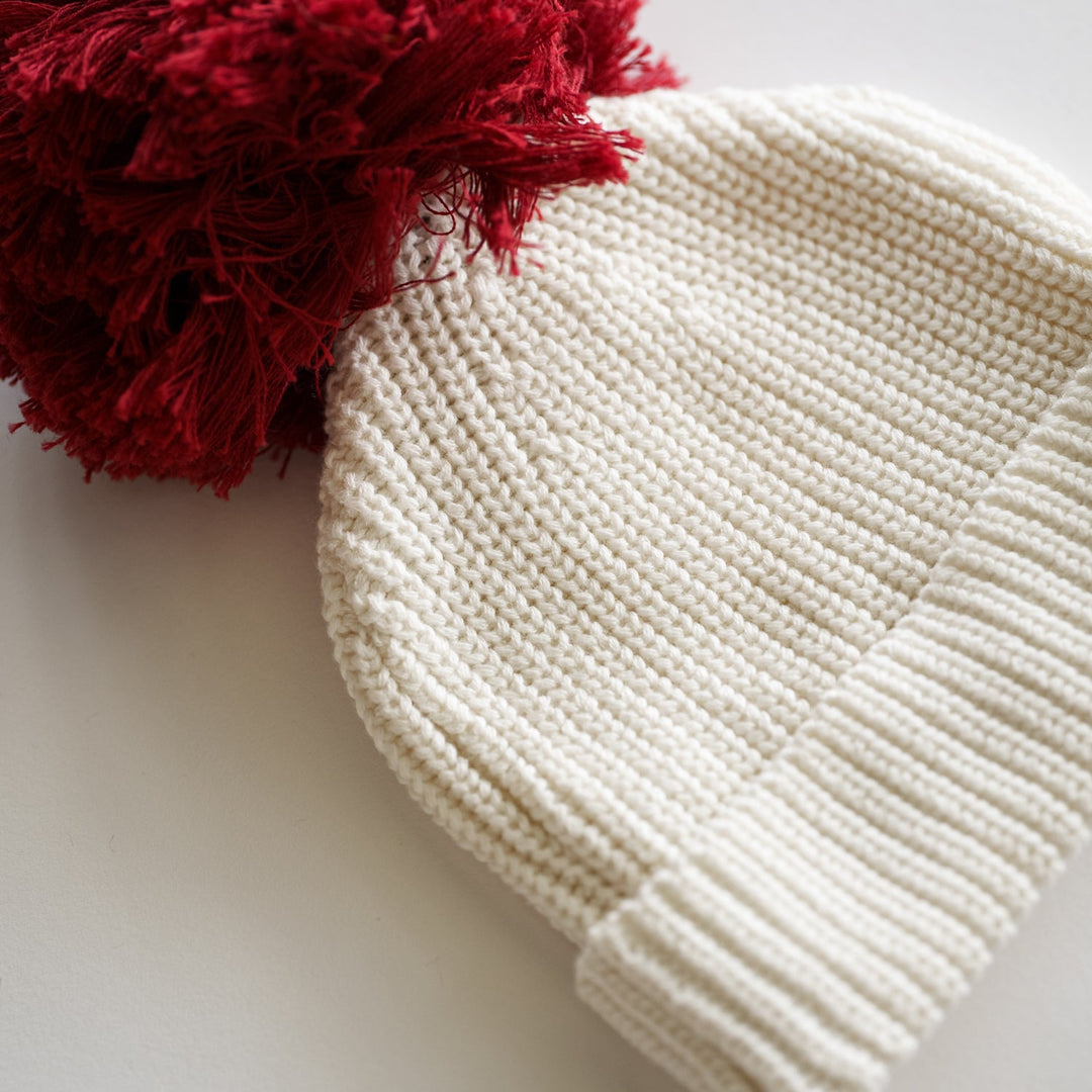 Organic Big Pompom Beanie - shopatlasgrey