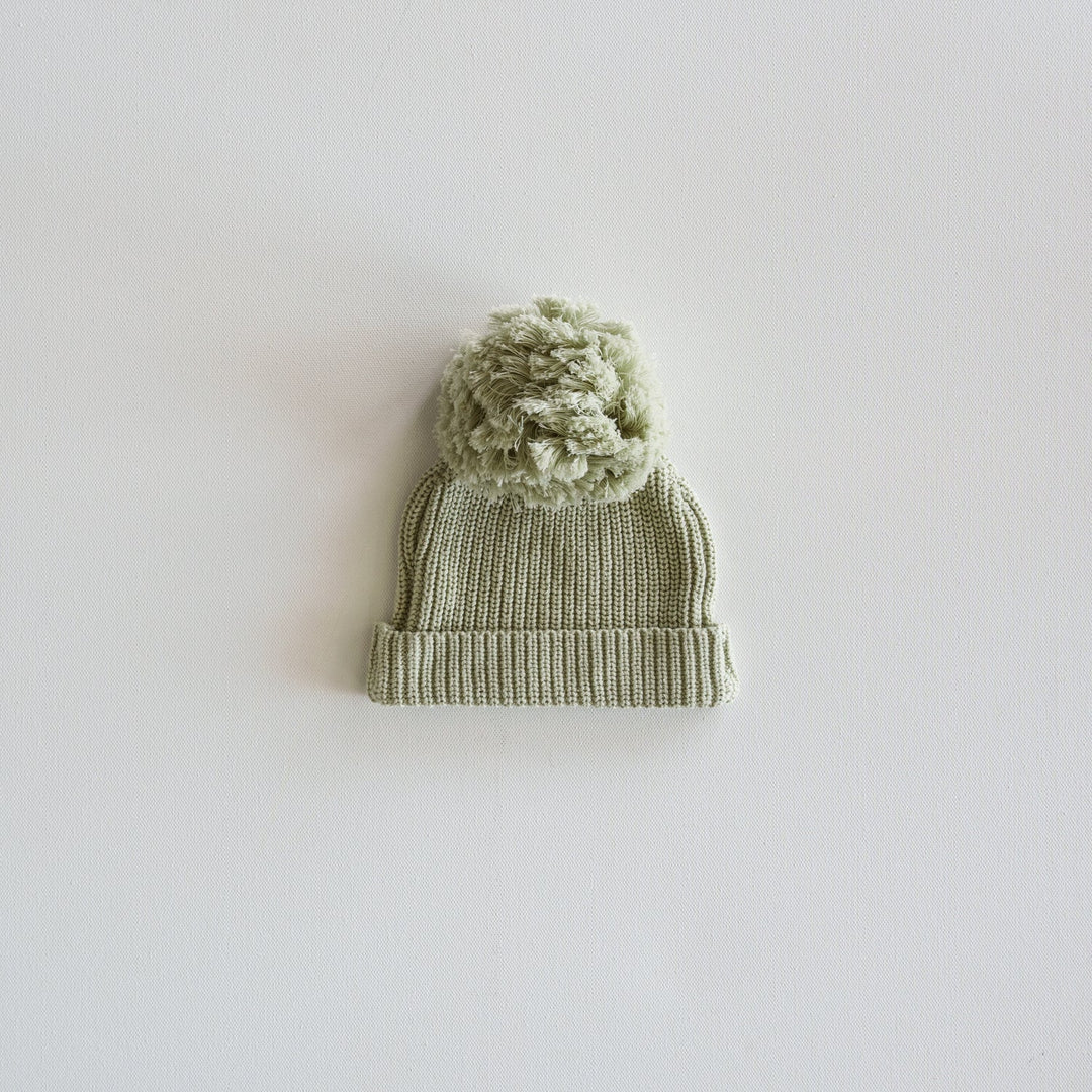 Organic Big Pompom Beanie - shopatlasgrey