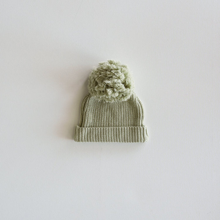 Organic Big Pompom Beanie - shopatlasgrey