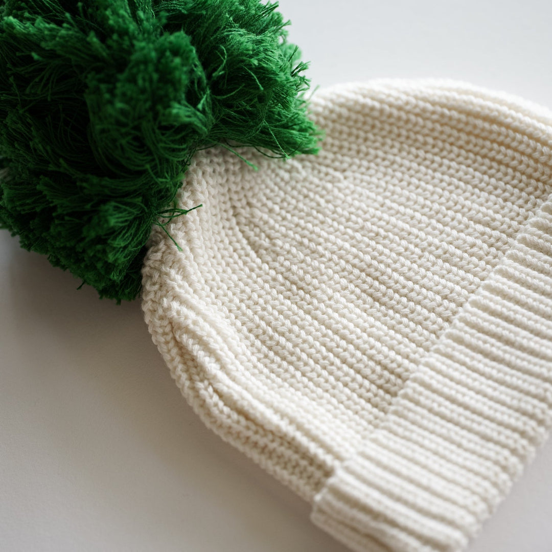 Organic Big Pompom Beanie - shopatlasgrey
