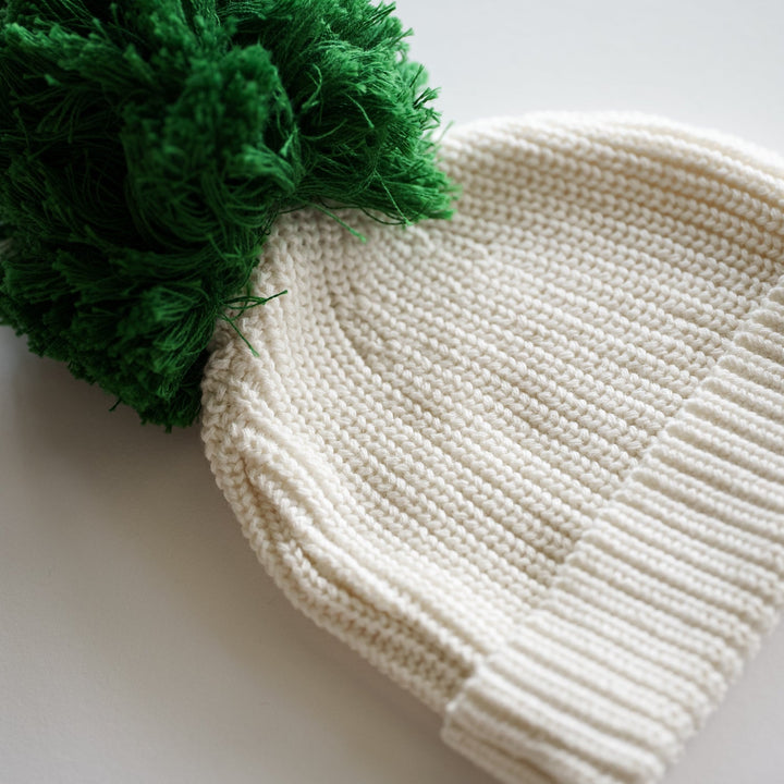 Organic Big Pompom Beanie - shopatlasgrey
