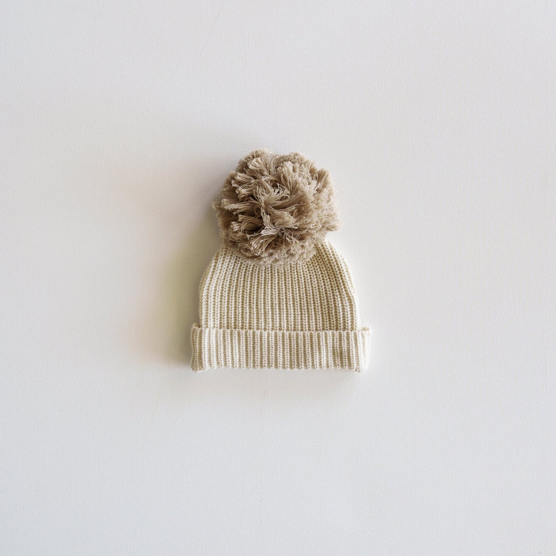 Organic Big Pompom Beanie - shopatlasgrey