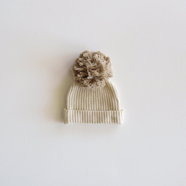 Organic Big Pompom Beanie - shopatlasgrey