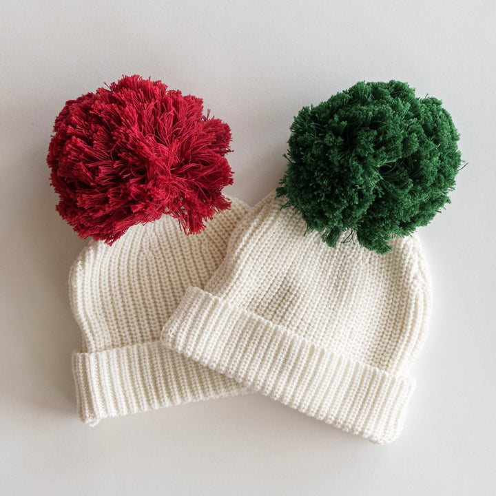 Organic Big Pompom Beanie - shopatlasgrey