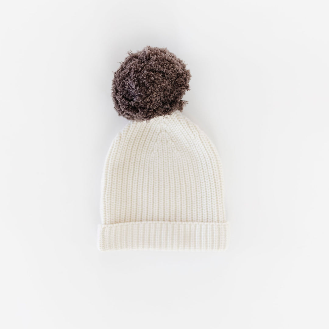 Organic Big Pompom Beanie - shopatlasgrey