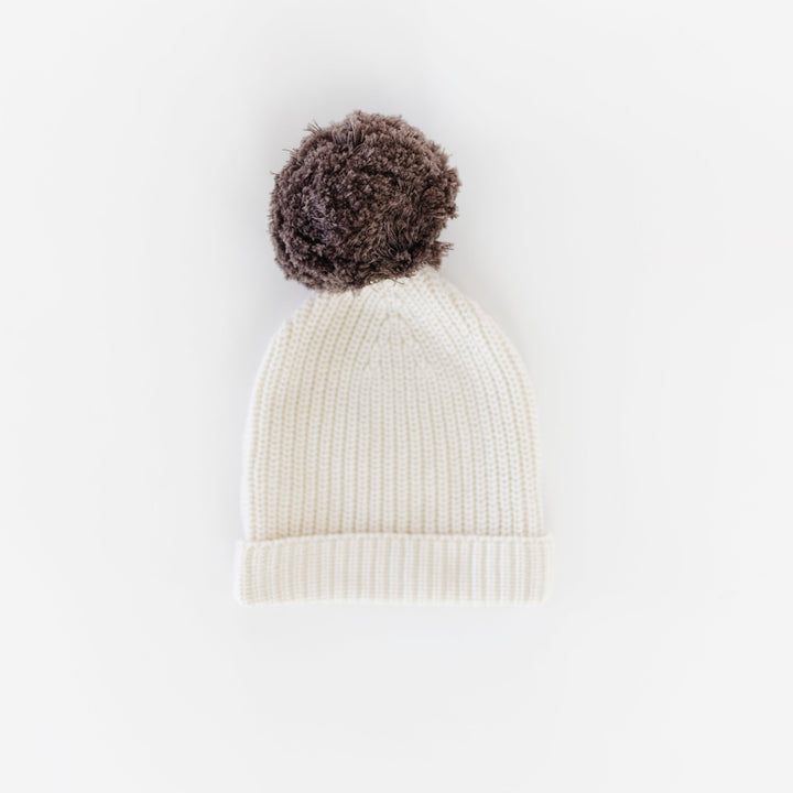 Organic Big Pompom Beanie - shopatlasgrey