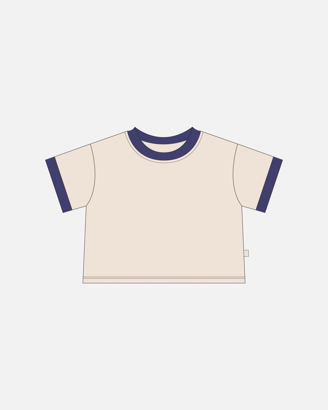 Organic Cropped Tee - Navy - shopatlasgrey