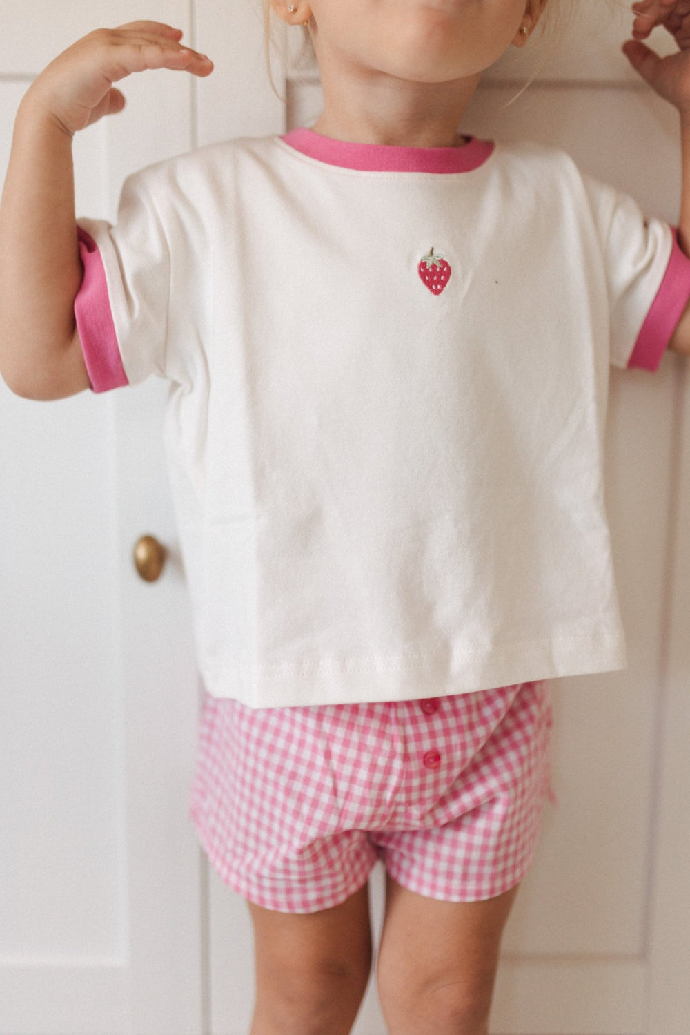 Organic Cropped Tee - Pink Strawberry - shopatlasgrey