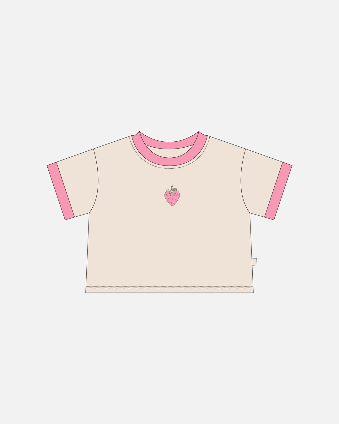 Organic Cropped Tee - Pink Strawberry - shopatlasgrey