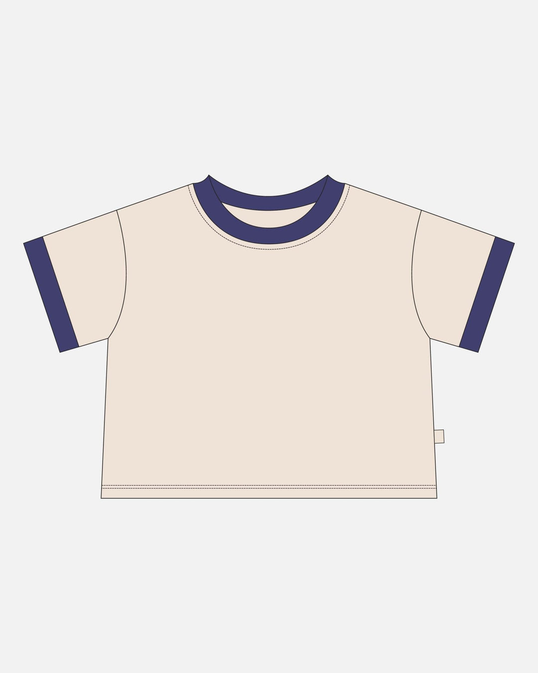 Organic Moms Cropped Tee - Navy - shopatlasgrey