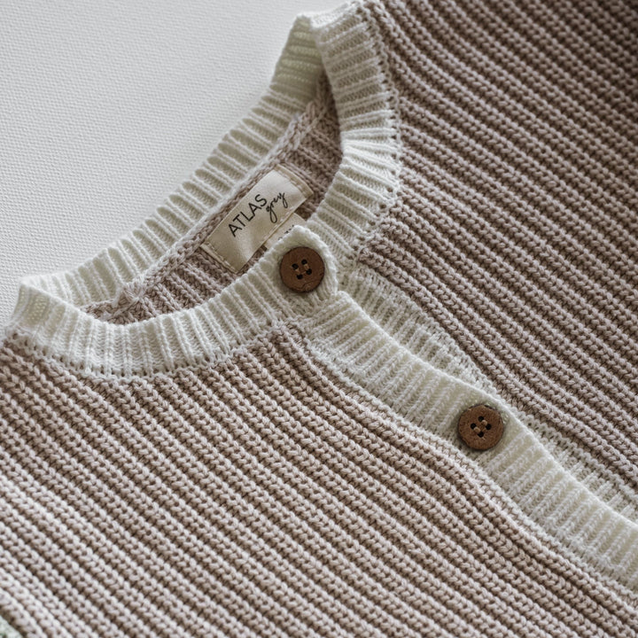 Organic Oversized Knit Color Block Cardigan - shopatlasgrey