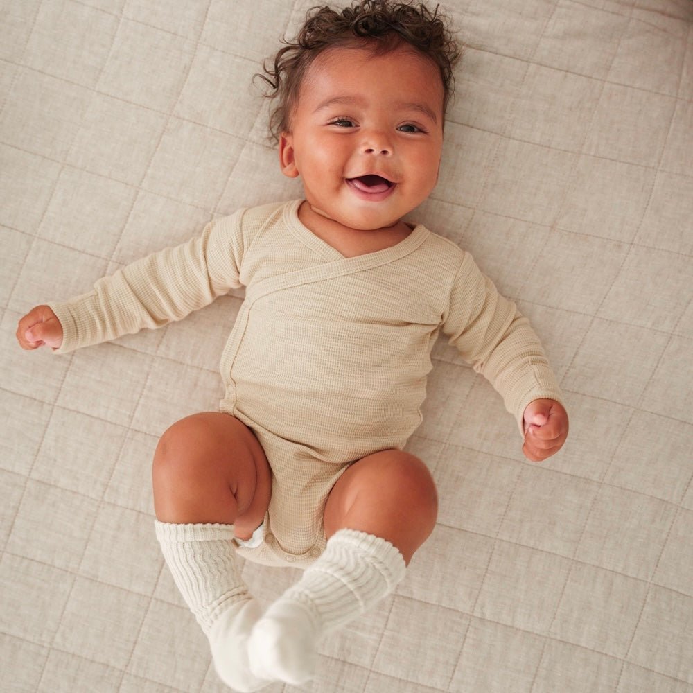 Organic Waffle Kimono Bodysuit - shopatlasgrey