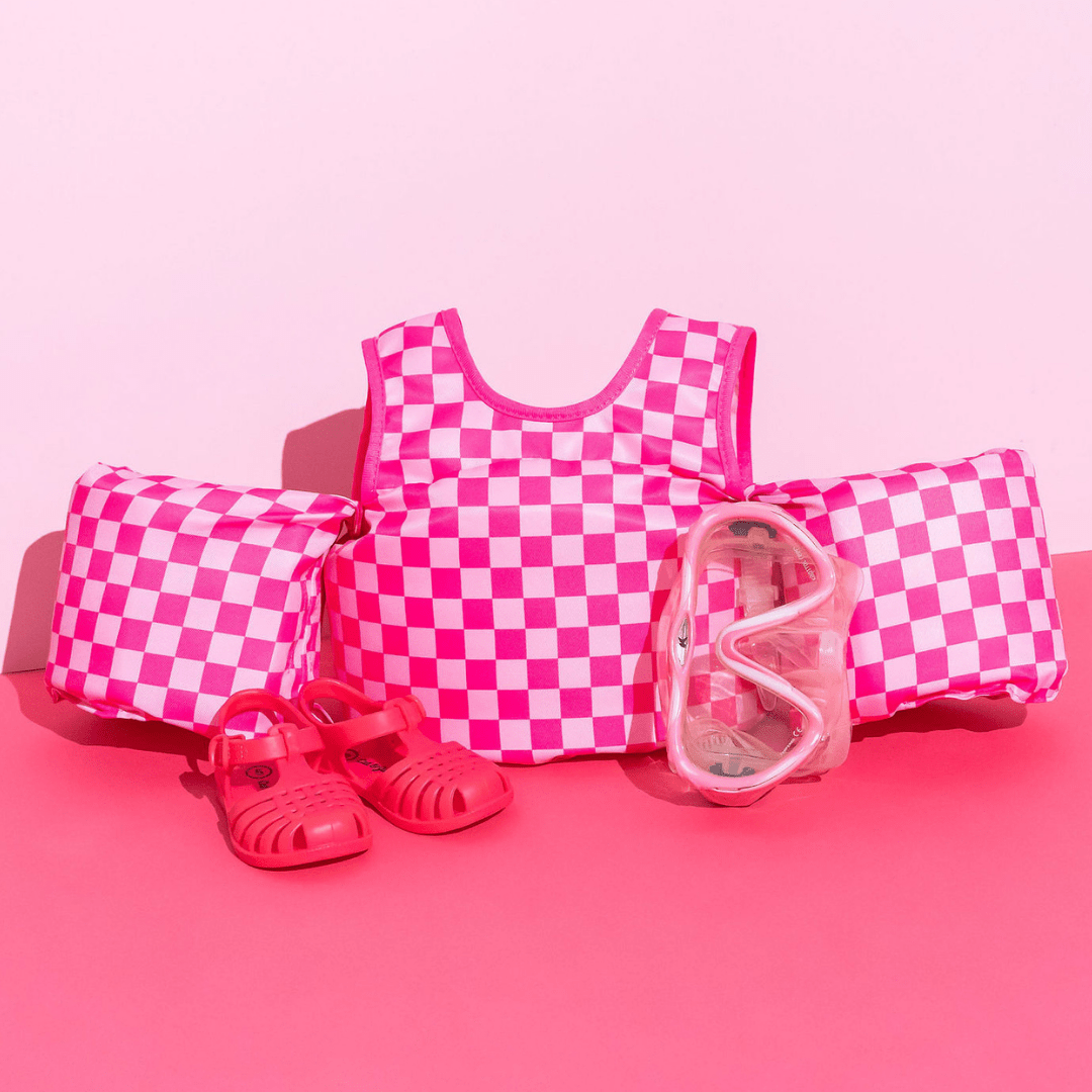 Pink Checkered Kids Float - shopatlasgrey