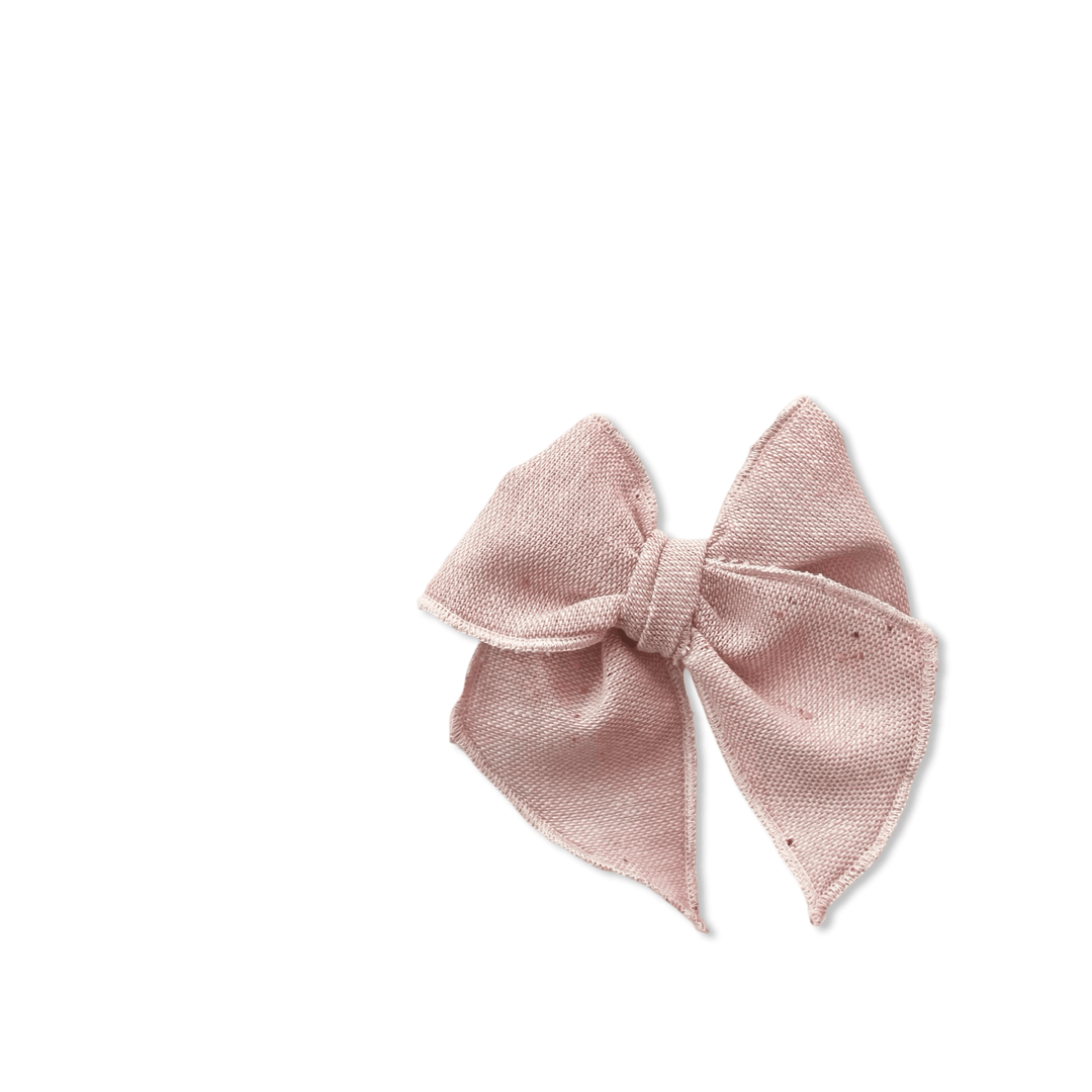 Pink Confetti Linen Elle Bow  - shopatlasgrey