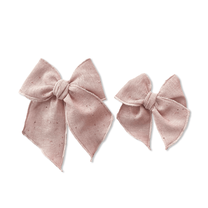 Pink Confetti Linen Elle Bow  - shopatlasgrey