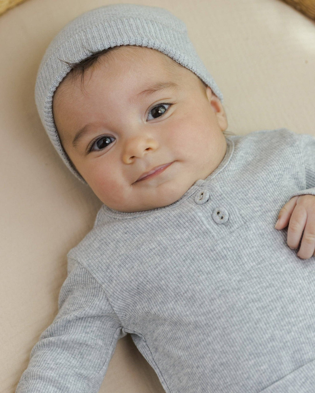 Ribbed Long Sleeve Onesie || Dusty Blue - shopatlasgrey